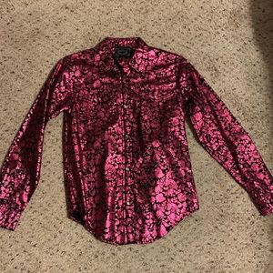 Shiny pink, western top girls